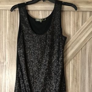 Love Stitch Black Sequin Top